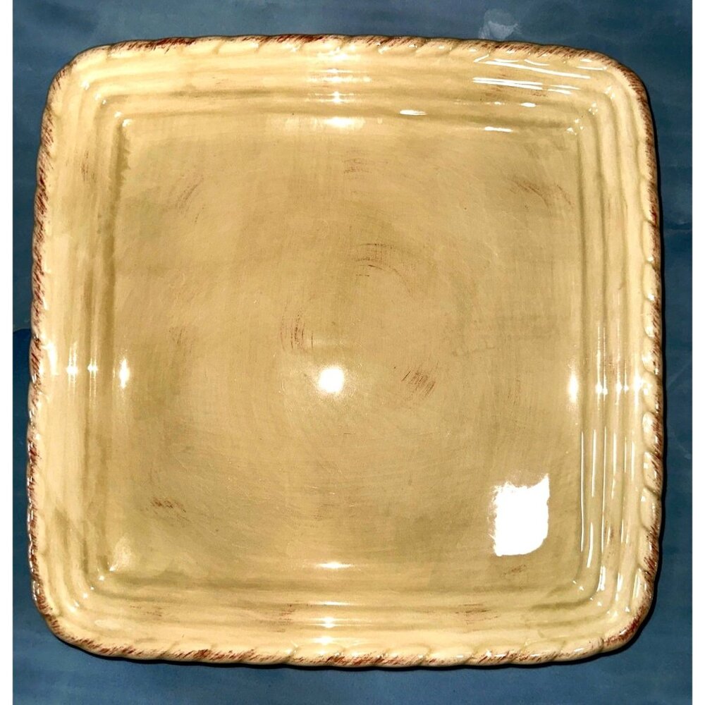 Square Artimino Tuscan Countryside Cream Stoneware 2 Dinner Plates